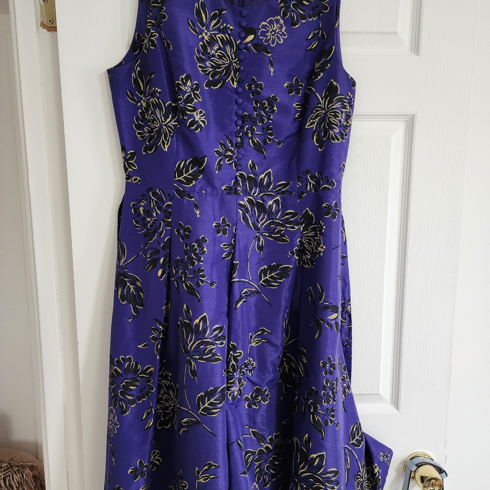 Oscar de la Renta Purple Floral Blouse